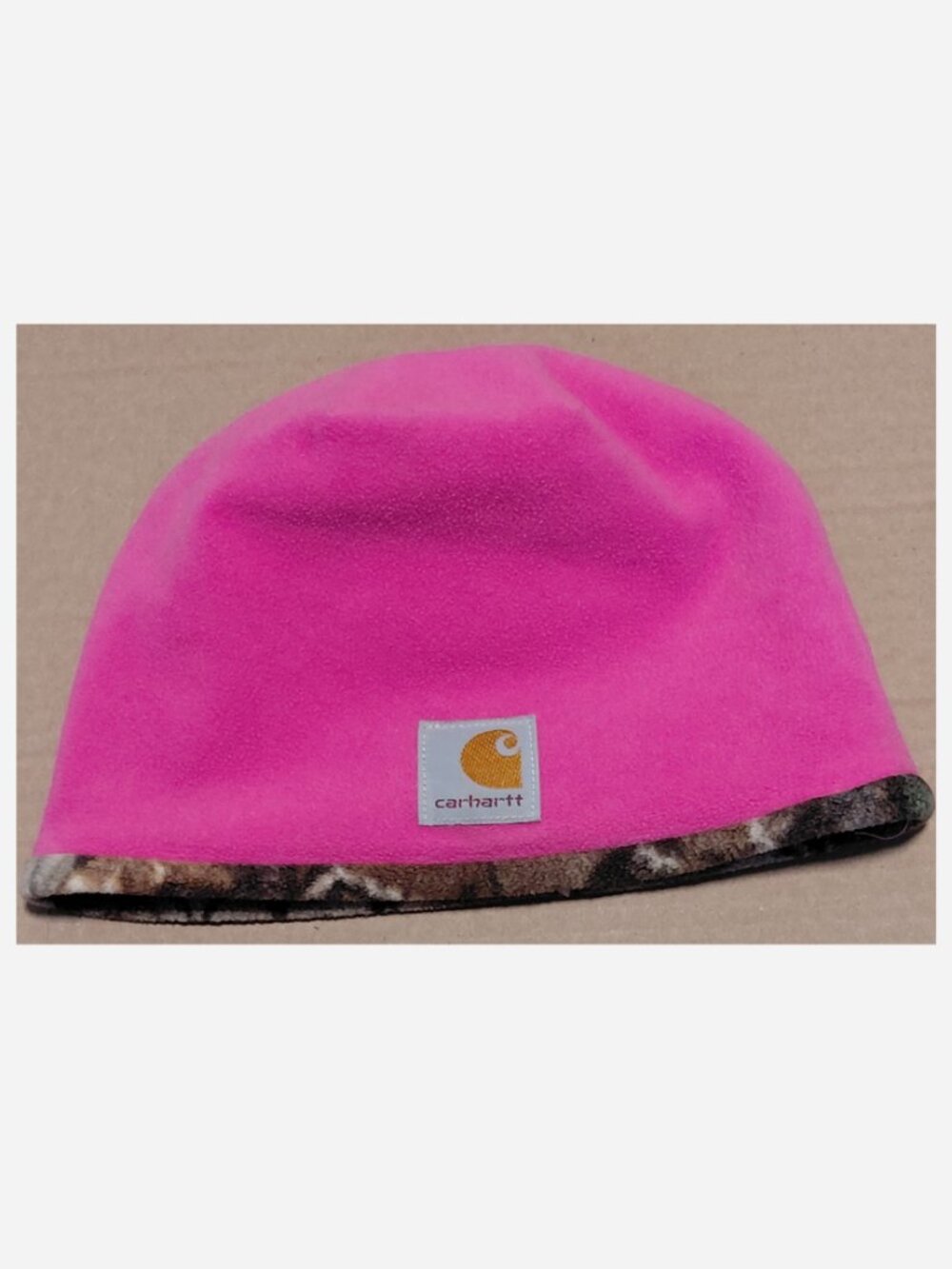 Carhartt Fleece Reversible Pink/Hunter Camo Winter Beanie Youth Girls